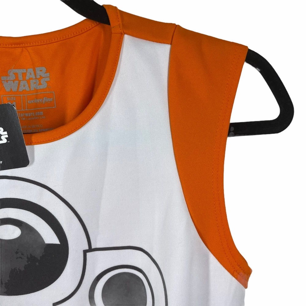 Star Wars BB8 Skater Dress Medium White Orange - Picture 3 of 11